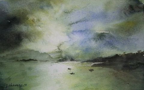 Contre-jour sur la baie de Port-Mer